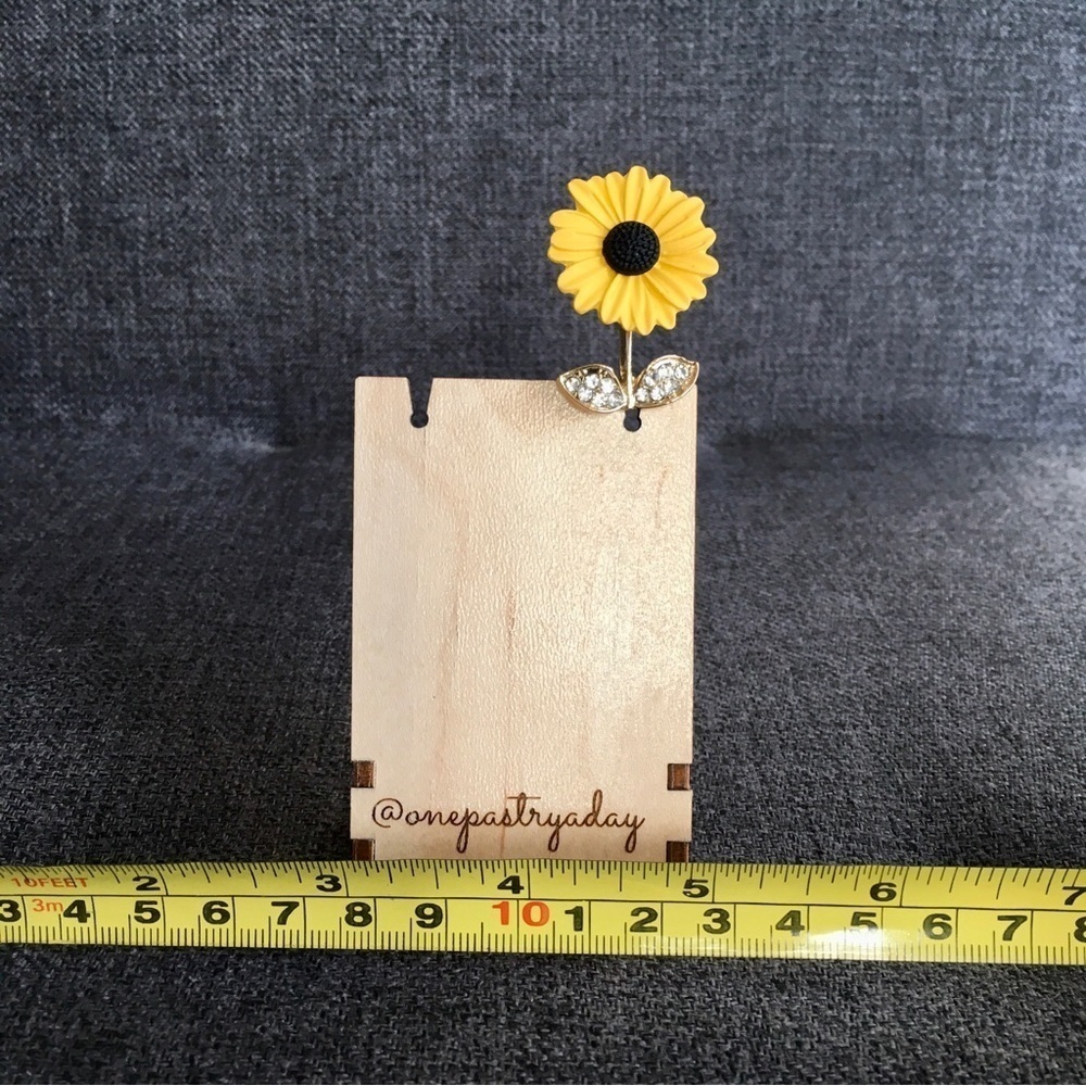 Sunflower Enamel + Rhinestone Fashion Brooch Pin, Yellow, Gold, White - Picture 13 of 17